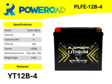 PLFE-14 Lithium Motorcycle Battery YTX14-BS