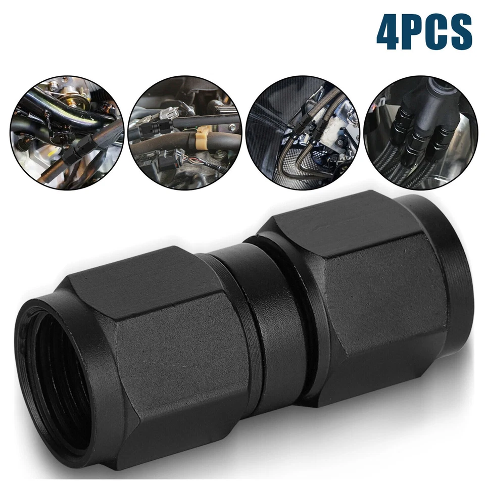 4PCS/Set Universal 6AN Female to 6AN Female Coupler Fitting Connector Adapter - Image 2 of 4