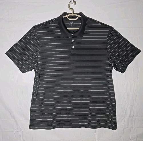 Champion C9 Short Sleeve Polo Golf Shirt Gray Striped 2XL XXL Big & Tall