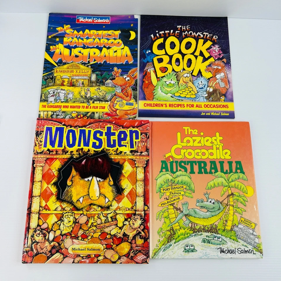 x7 Michael Salmon Book Lot Christmas Basil Kangaroo Monster 90s Books - Image 2 of 4