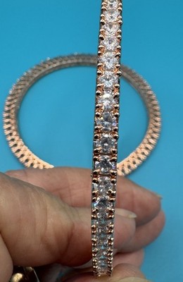 Infinity Crystal Cz 18k Rose Gold plated Brass Lattice Work Stunning Bracelet