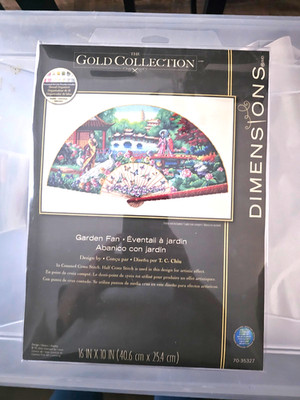Dimensions Gold Collection Garden Fan Cross Stitch Kit 10 x 16 NEW 70-35327
