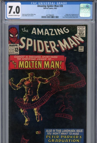 Amazing Spider-Man #28 (1965) Marvel CGC 7.0 OW/White 1st App. of Molten Man!