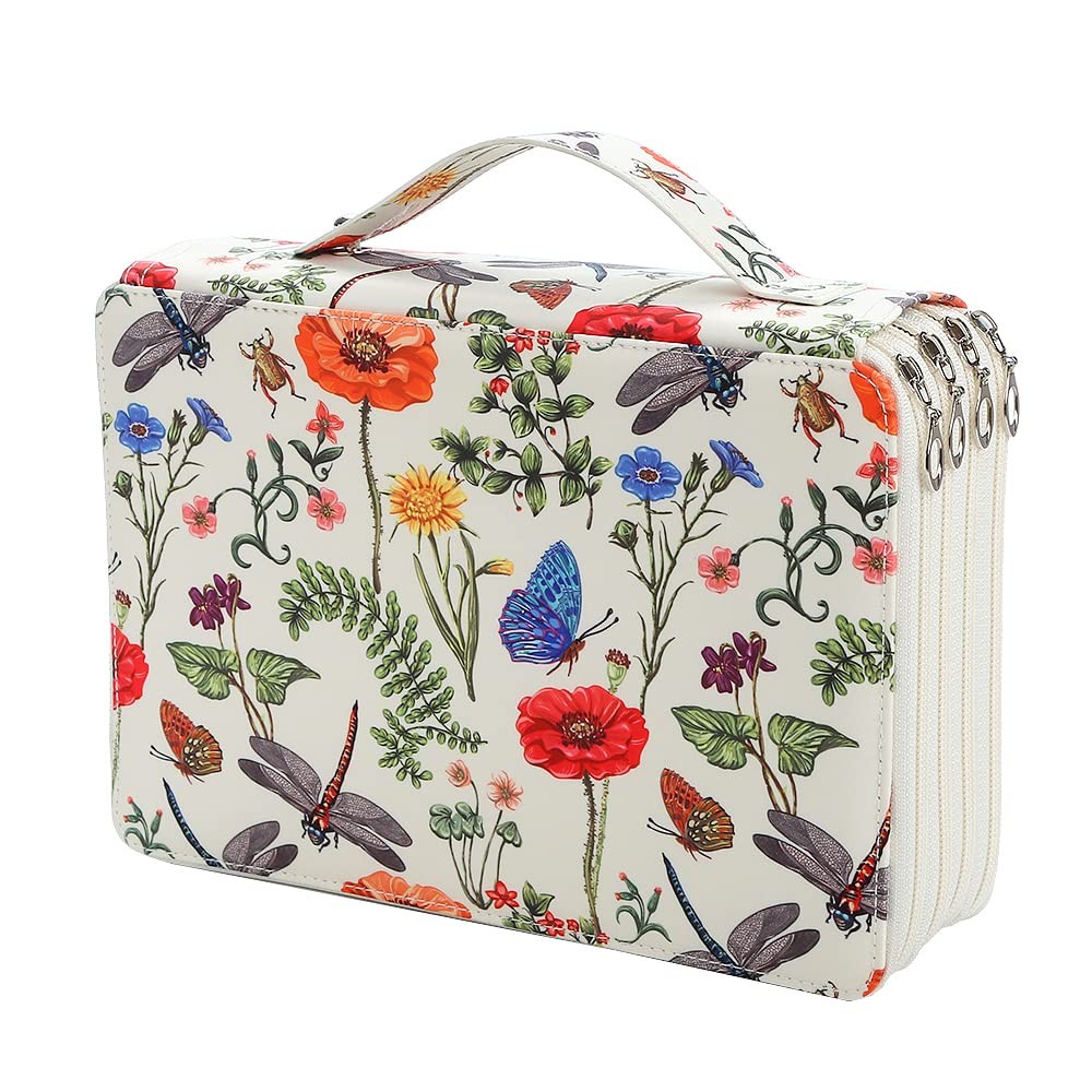 Portable Colored 200 Slots Pencil Case Organizer Printing Pa