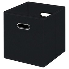 Black Foldable Storage Cubes Bins , Fabric Storage Box Cubes Organizer Basket...