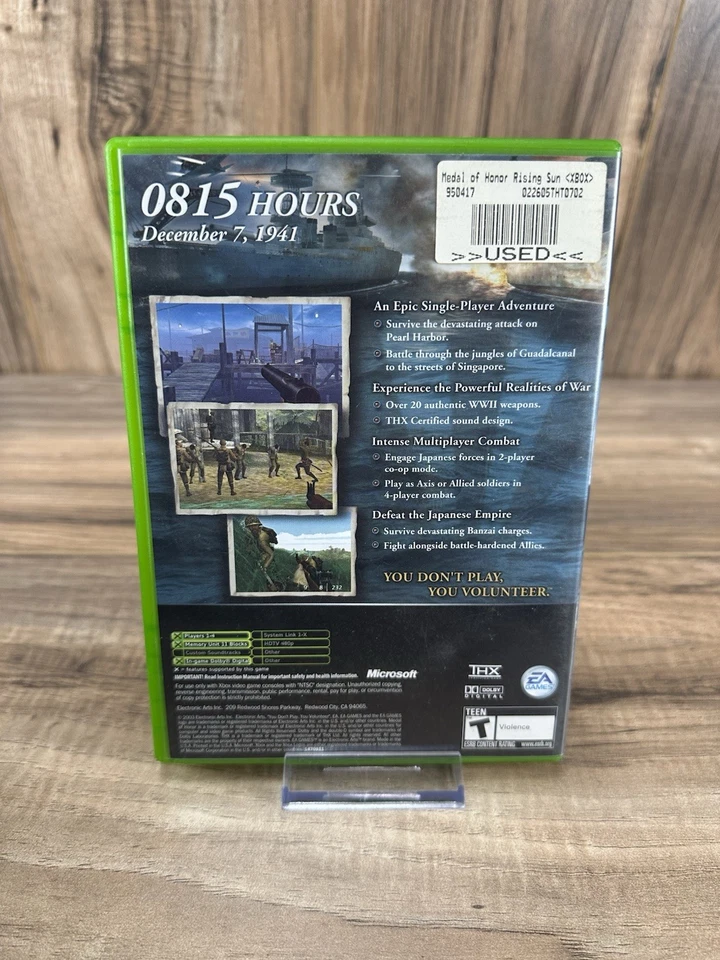 Medal of Honor Rising Sun Original Microsoft Xbox 2002 CIB Completo Con Manual Foto 2 de 4
