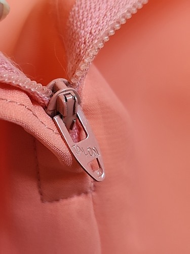 Vtg 50s 60s Chiffon Formal Prom Maxi Dress Peach Crystal Pleats Size 10 *Flaws - Picture 9 of 22