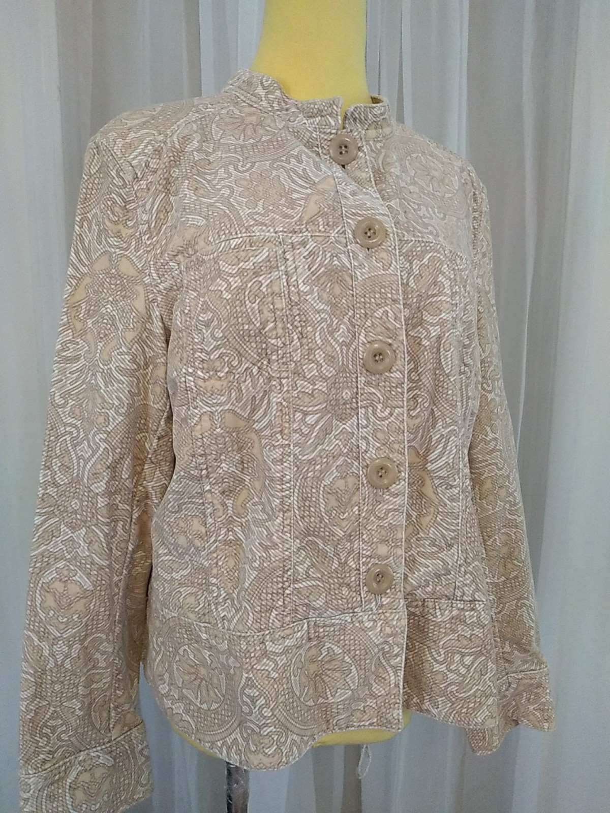 Charter Club Basic Jacket Button Down Cream Unlin… - image 4