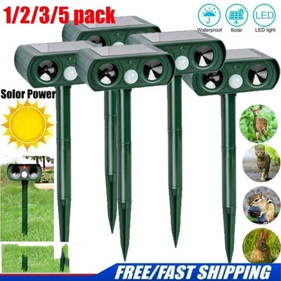 Solar Ultrasonic Dog Cat Repellent Fox Pest Scarer Deterrent Repeller Garden New