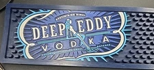 Deep Eddy Vodka Blue Rubber Bar Spill Rail Mat 23¼ x 3⅜" Blue White Logo 
