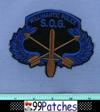 WILLIMANTIC * SWAT (Blue) CONNECTICUT Police Shoulder Patch ARROW SWORD 9H