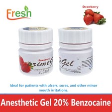 Dental Topical Anesthetic Gel 20 Benzocaine 1oz Jar, Exp 06/2029, Strawberry