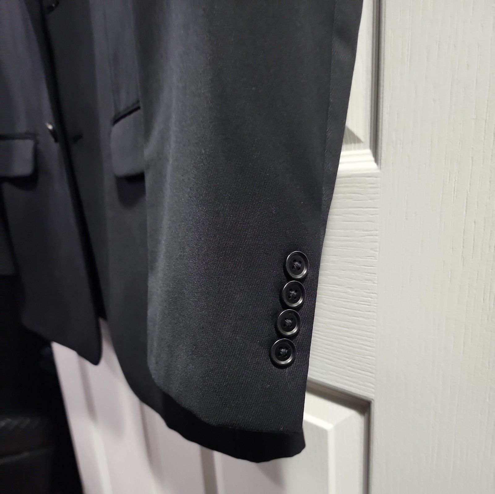 DKNY Wool Solid Black Suit (jacket and pants) - image 5