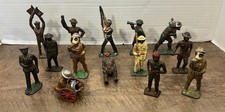 Vintage Barclay Manoil WW Lot of 14 Metal Toy Soldier Cast Lead Army Figures