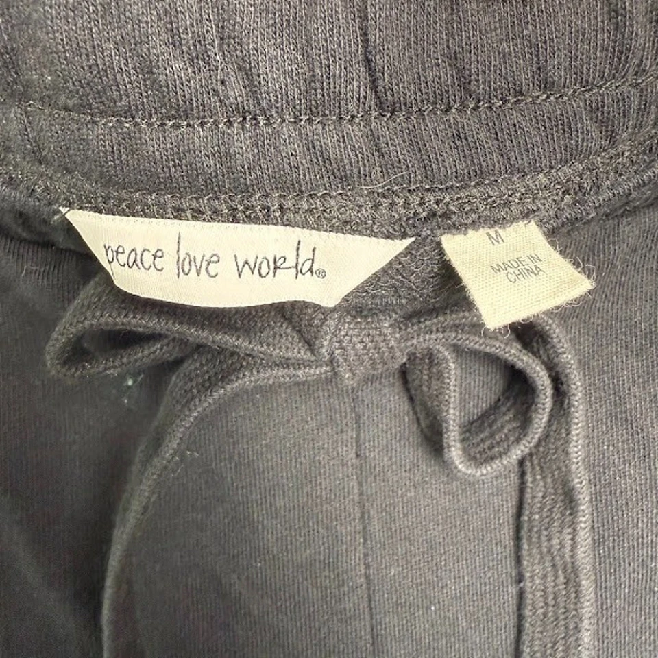 Pantalones de rizo francés QVC Peace Love World para mujer medianos negros anchos nuevos sin etiquetas Foto 4 de 4