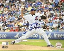 Carlos Zambrano Signed Autographed Chicago Cubs 8x10 Photo NH 9/14/08 TRISTAR