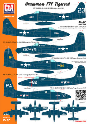 1/48 Decal Douglas F4D Skyray - 4 Markings: VF-23, VF-74, VF-162, VF-213 CtA 042