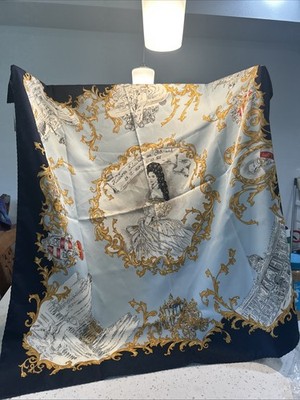 Striessnig Wien Vienna Souvenir Large Scarf 35  X 35  Image of Empress Elisabeth