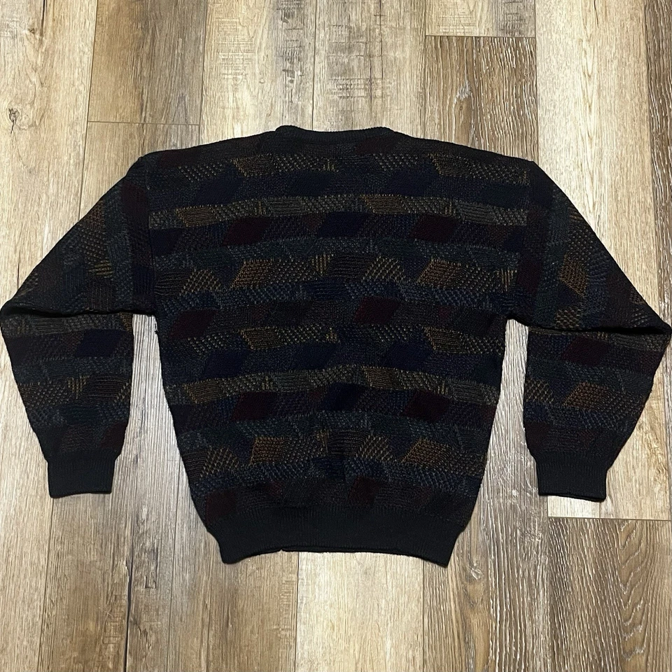 Suéter De Colección Gianfranco Ruffini Abuelo Tejido Cuello Redondo L Italia Estilo Cosby Años 90 Foto 4 de 4