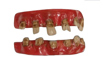 Férulas dentales perezosas horror dientes revestimiento zombi dentadura arriba abajo Halloween - Imagen 1 de 4