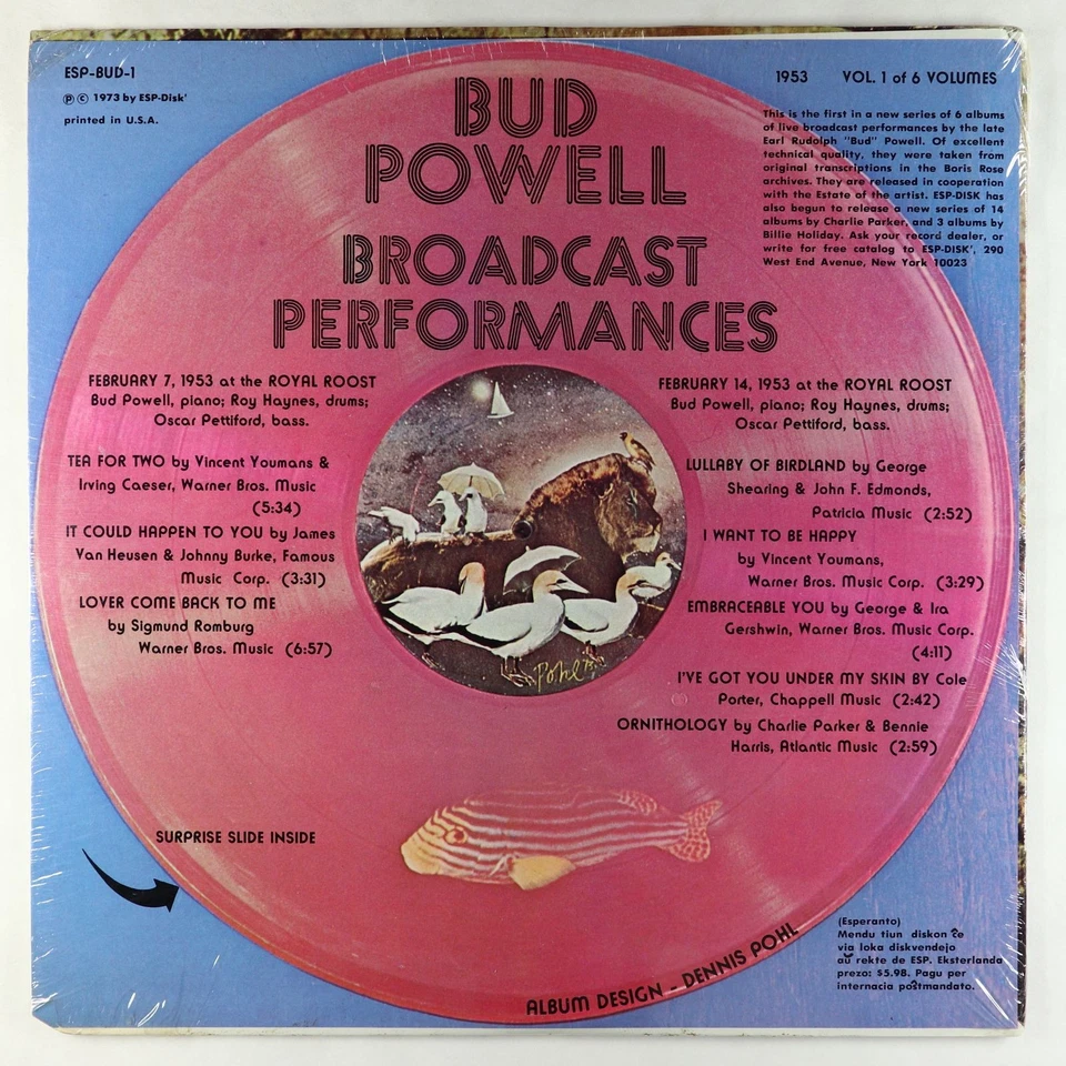 Bud Powell - Broadcast Performances 1953, Vol. 1 Of 6 LP -  ESP-Disk' SEALED - Image 2 of 2