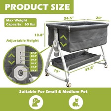Dog Bed, Adjustable Height, Dog Beds Attachment to Human Bed
