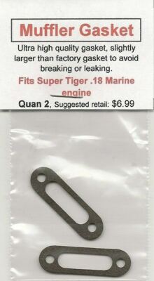Super Tiger, Tigre 18 Marine Exhaust/Muffler Gasket 2 Pack NIP