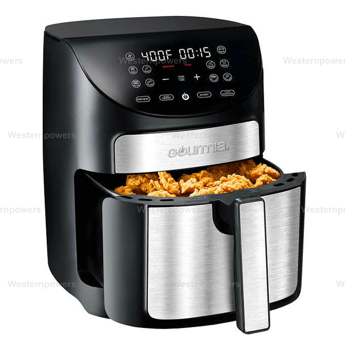 Gourmia 7 Qt Digital Air Fryer with Guided Cooking, Stainless