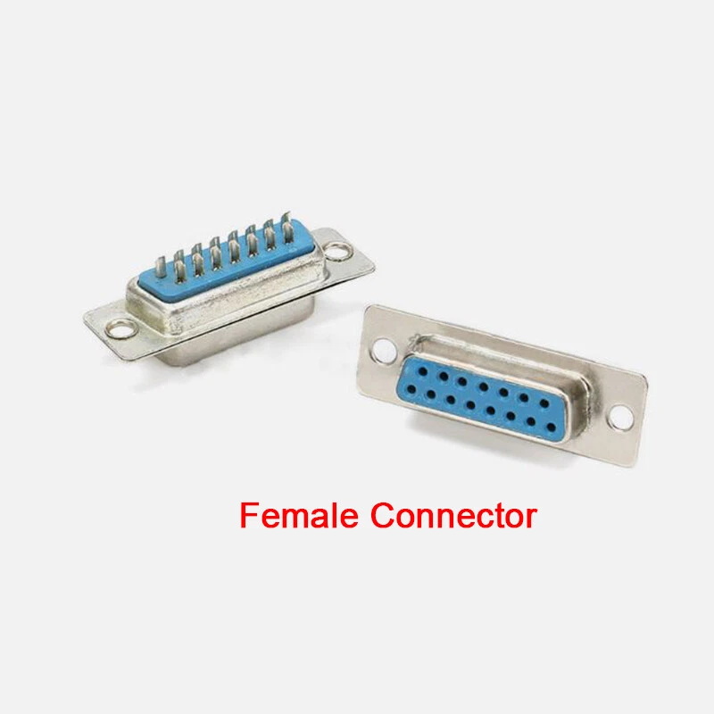 DB15 15 Pin Male / Female D-Sub Plug Socket Solder Connector Plastic Hood Cover - Image 4 of 4