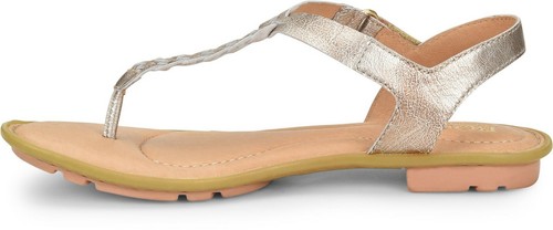 Born Yarrow Damengröße 10M hellgold metallic Leder geflochtene Zehenstegsandalen - Bild 10 von 12