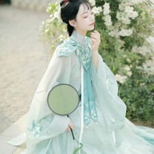 2023 Women Hanfu Cross Collar Top Shirt Set Skirt Spring Embroidery Hanfu Set