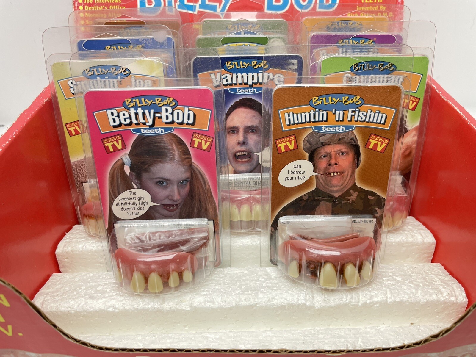 STORE DISPLAY BILLY-BOB TEETH ASOTV w/ 11 DIFFERENT NEW SETS VAMPIRE GLOW