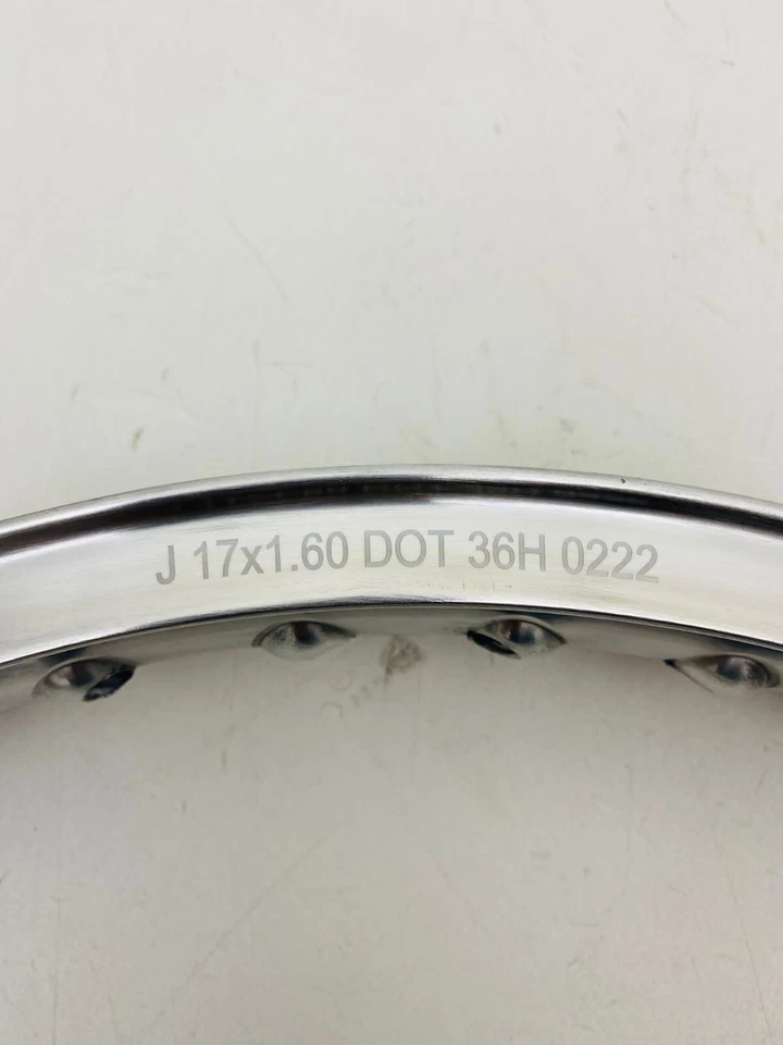 CERCHIO IN ALLUMINIO BORDO H PER MOTO D'EPOCA FINO ANNI 70 WM1 1.60 X 17 36 FORI - Immagine 3 di 3