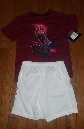 Nike LeBron James Youth 2PC Outfit, Shirt & Shorts Boys Med 6, NWT - Picture 5 of 6
