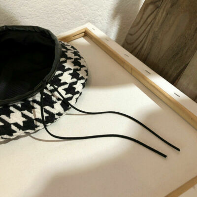 Basco Donna In Poliestere Nero/bianco Con Motivo Pied-de-poule - Taglia Unica - Stile Pittore