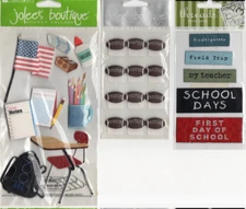 Jolees Day At School & Football Photo Corners Mambi Threads Woven Label Stickers