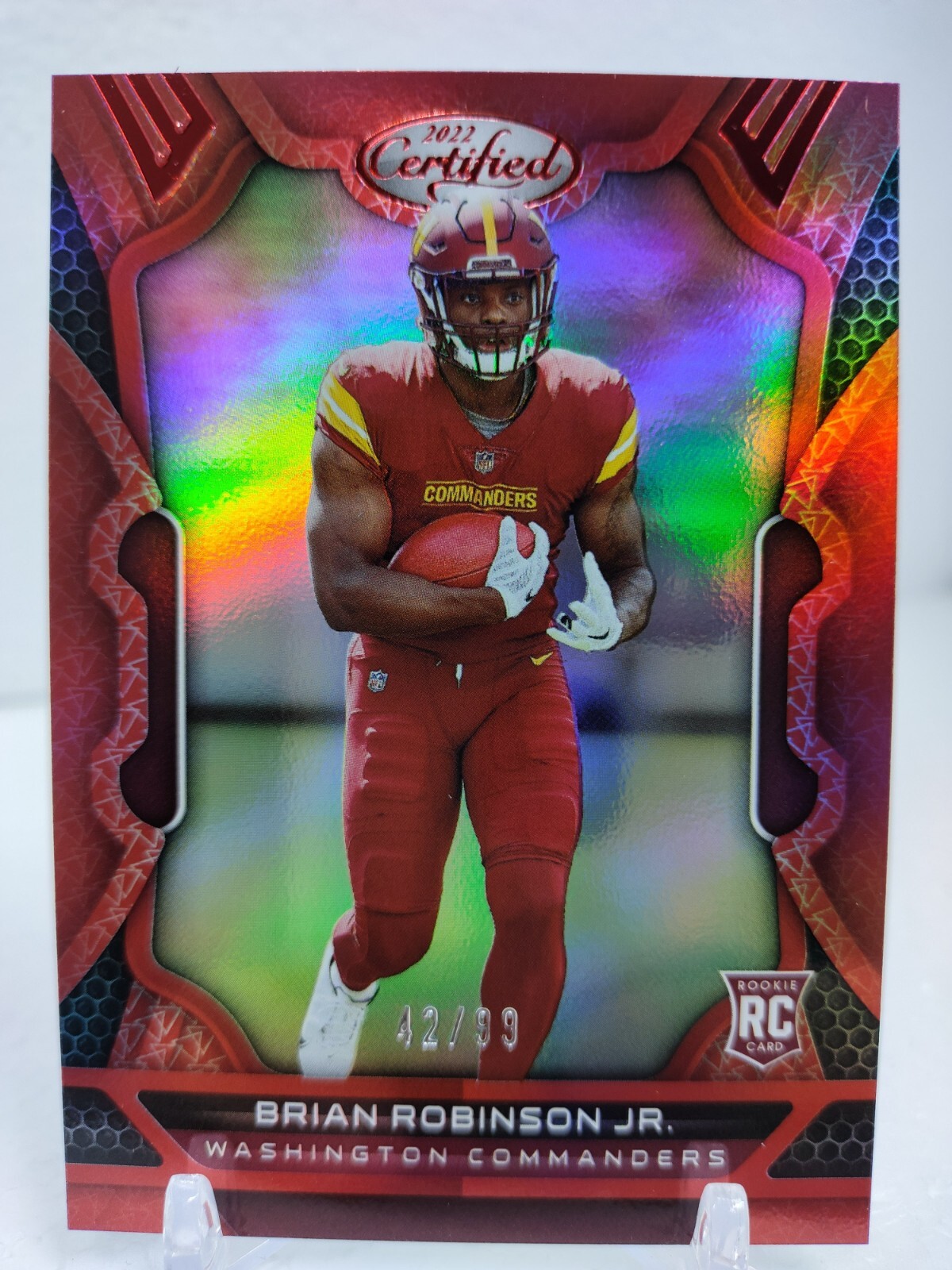 BRIAN ROBINSON JR. #/99 RED MIRROR 2022 Panini Certified ROOKIE #123 Commanders