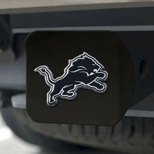 Fanmats 21520 Detroit Lions Black Hitch Cover With Chrome Emblem