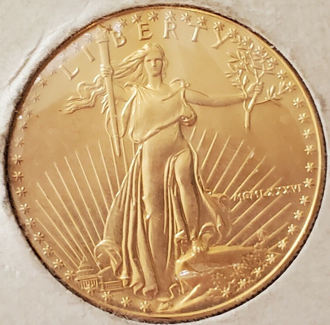 Gorgeous 1986 gift $50 Dollar American Eagle libe Max 41% OFF Gold walking double