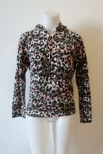 WOMENS MINNIE ROSE BLK/WHT/PK/GRN HOODED LEOPARD SWEATER SZ S 