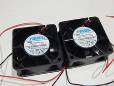 NMB 2410ML-04W-B40 12VDC BALL BEARING BRUSHLESS 60 X 60 X 25mm - LOT OF 2 FANS