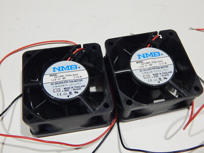 NMB 2410ML-04W-B40 12VDC BALL BEARING BRUSHLESS 60 X 60 X 25mm - LOT OF 2 FANS