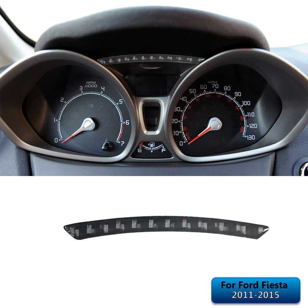 Speedometer Speed Gauge Strip Trim Cover For Ford Fiesta 2011-2015 Carbon Fiber