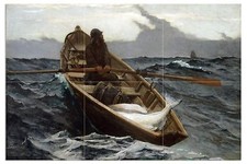 Tile Mural Fish Boat Fisherman W. Homer Kitchen Shower Backsplash Marble Ceramic