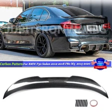 For BMW F30 328i 330i 335i 340i F80 Carbon Look PSM Style Highkick Trunk Spoiler