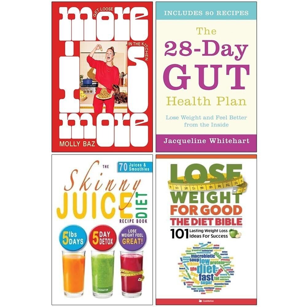 More is More Get Loose,Diet Bible,28-DAY GUT HEALTH ,Skinny Juice 4 Books Set