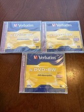 3 Sealed Verbatim 4 x DVD RW DVD Rewritable 4.7GB 120 Minutes