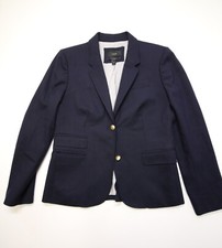 J.Crew Schoolboy Blazer Womens 8 Navy Wool Gold Buttons Preppy Academia