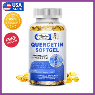 1000MG Quercetin with Bromelain & Zinc - Natural Immune Support Supplement