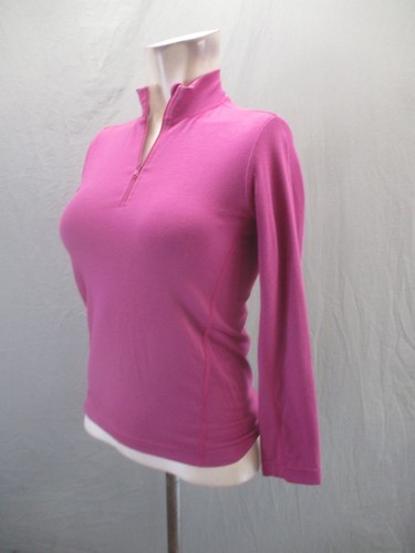 REI UPF 50+ Size S (8) Girls Pink 1/2 Zip Stand Collar Gym Athletic Pullover 836 - Picture 3 of 9